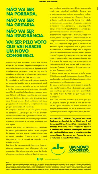 Campanha Apartidaria Estimula Voto E Congresso Digno Meio Mensagem