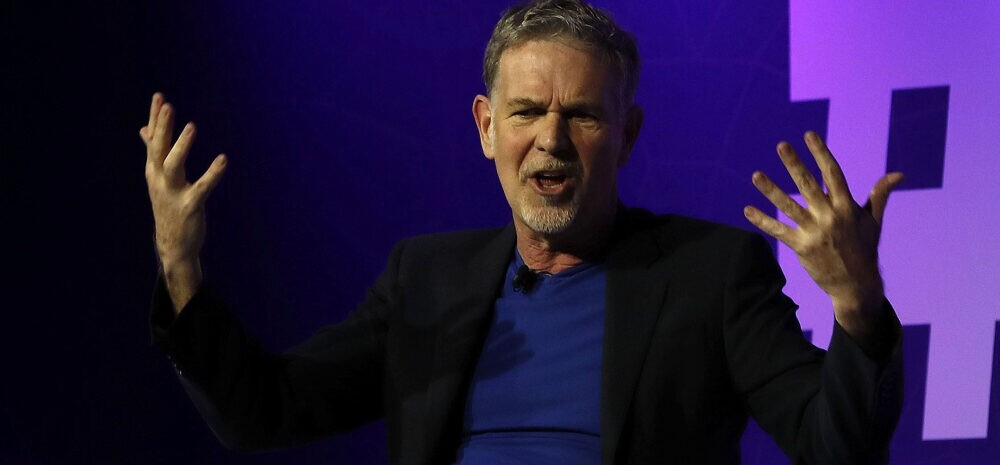 Mandatory Credit: Photo by ALBERTO ESTEVEZ/EPA/REX/Shutterstock (8436483aj)
Reed Hastings
Opening day of Mobile World Congress in Barcelona, Spain - 27 Feb 2017
Co-founder and CEO of Netflix, Reed Hastings, delivers his speech during the opening day of Mobile World Congress in Barcelona, northeastern Spain, 27 February 2017. More than 101,000 professionals and 2,200 exhibitiors attend the congress running until next 02 March.