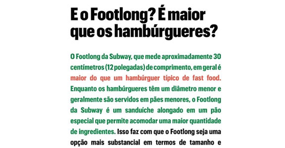 Subway en São Paulo Carta