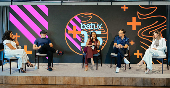 Cris Pereira (Batux), Silvio Meira (TDS), Danielle Sardenberg (Santander), Rodrigo Visentini (Unilever) e Patrícia Pessoa (Whirlpool)