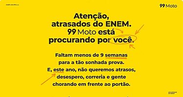 99Moto recruta atrasados do Enem para que cheguem a tempo em 2024