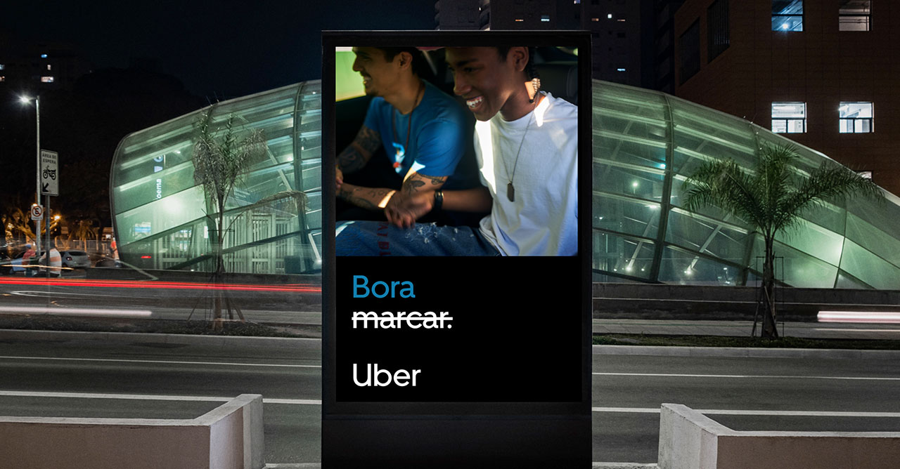 Uber brinca com hábito do brasileiro de marcar de marcar em campanha (Crédito: Divulgação)