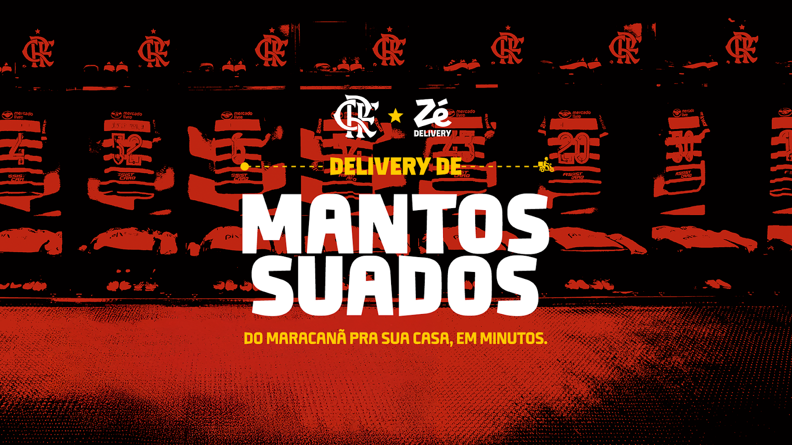 Camisas usadas pelos jogadores do Flamengo serão entregues para torcedor pelo Zé Delivery (Crédito: Divulgação)