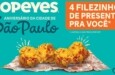 Popeyes dará filezinhos de frango no aniversário de São Paulo