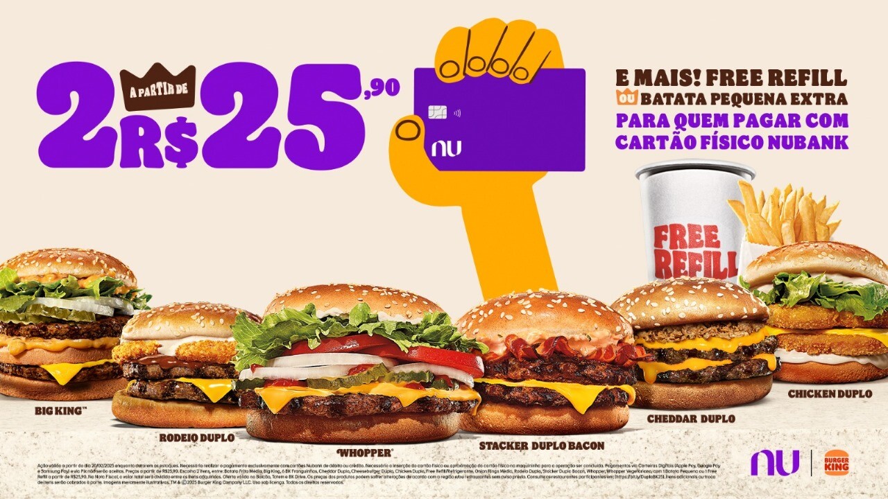 Burger King e Nubank irão compartilhar espaço na Avenida Paulista