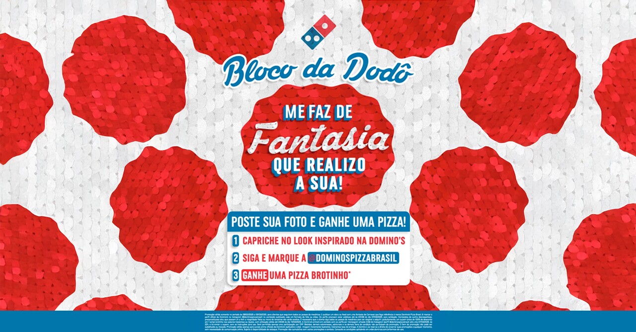 Domino’s dará pizza de graça no Carnaval