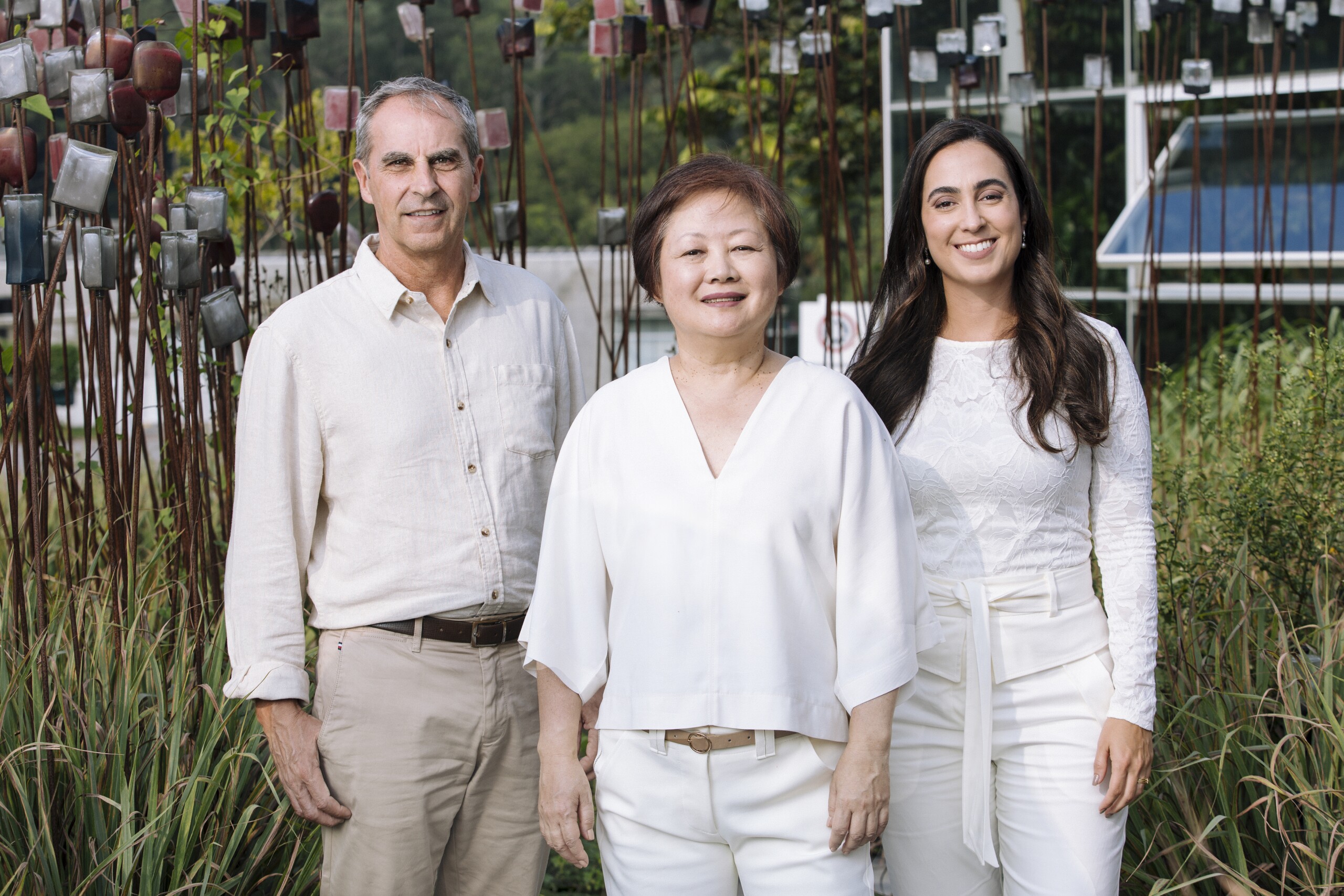 Olivier Paget, Veronica Kato e Juliana Bombarda, os três perfumistas da Natura